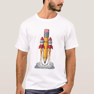 Camiseta Lápis Foguete
