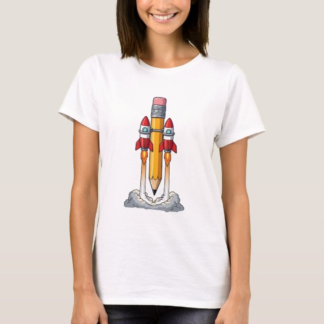 Camiseta Lápis Foguete (Frente)
