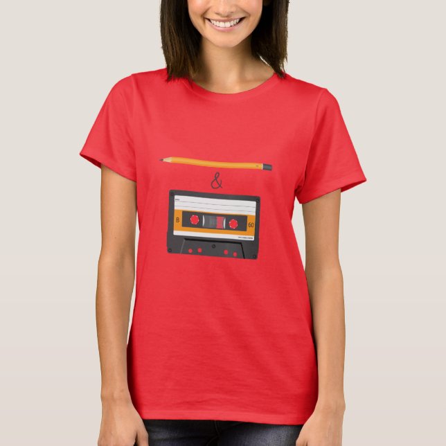 Camiseta Lápis & gaveta compacta (Frente)