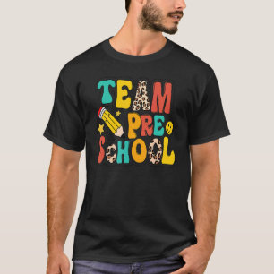 Camiseta Lápis Pré-Escolas da Equipe Leopard Pré-Professor