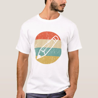 Camiseta Lápis Silhouette Professor de Escola Retroativa Le