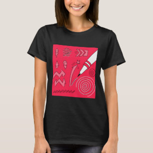 Camiseta Lápis Vermelho Expressivo Colorido Arte Digital Il