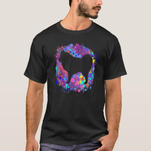 Camiseta Lapphund Dog Pet Pink Watercolor Splatter Art Love