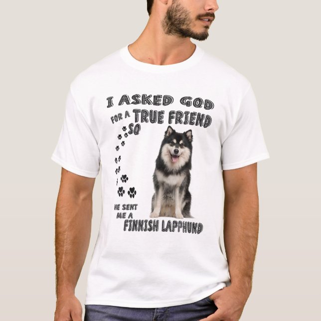 Camiseta Lapphund Finlandês Citação Mãe Pai, Laptop Finland (Frente)