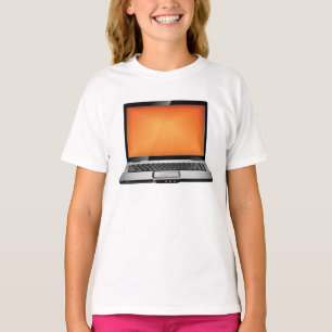 Camiseta Laptop alaranjado