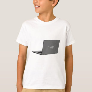 Camiseta Laptop com a cinza do logotipo Bird