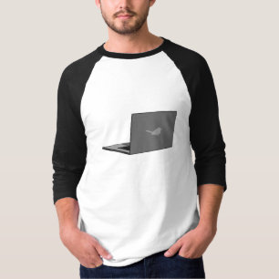 Camiseta Laptop com a cinza do logotipo Bird