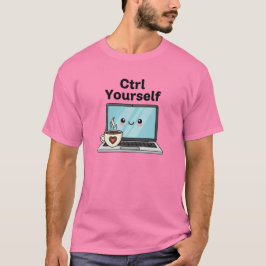 Camiseta Laptop Fofo e Café