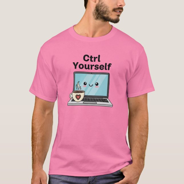 Camiseta Laptop Fofo e Café (Frente)