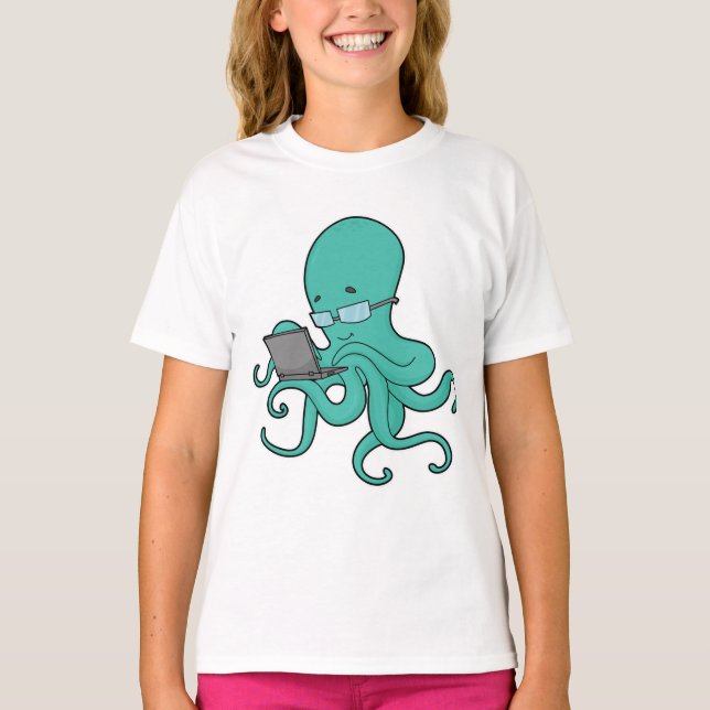 Camiseta Laptop Octopus (Frente)