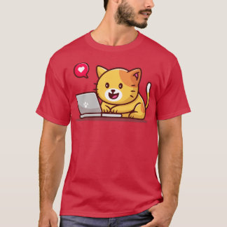 Camiseta Laptop Operacional de Gato Cugado