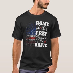 Camiseta Lar Dos Gratuitos Por Causa Da Corajosa Bandeira D