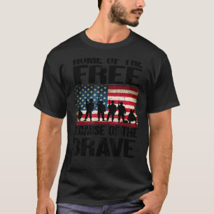 Camiseta Lar Dos Gratuitos Por Causa Da Corajosa Bandeira D