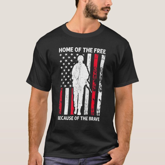 Camiseta Lar Dos Libertos Por Causa Do Brave Vet Americano (Frente)