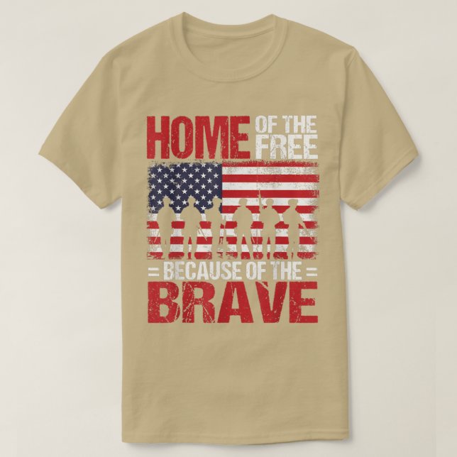 Camiseta Lar Dos Livres Por Causa Do Brave Veteran 4th  (Frente do Design)