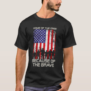 Camiseta Lar Dos Livres Por Causa Do Ve Patriótico Corajoso