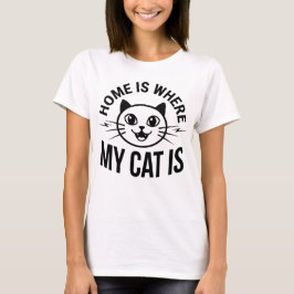Camiseta Lar é Onde a Tipografia Personalizada é Minima