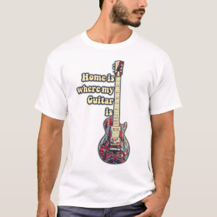 Camiseta Lar é onde está meu violão. palavras motivacionais