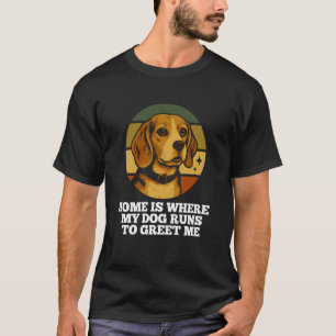 Camiseta Lar É Onde Meu Beagle Corre Retro Amante de Cachor