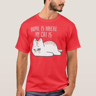 Camiseta Lar é onde meu gato é slogan divertido