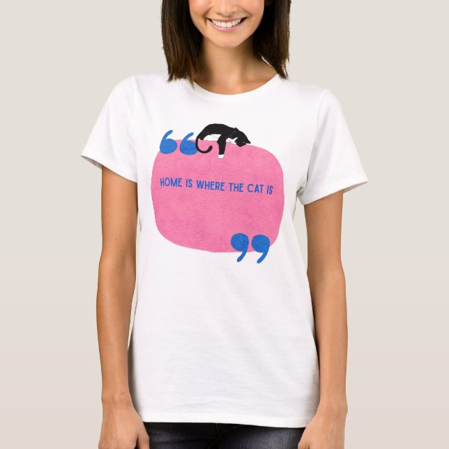 Camiseta Lar é onde o gato está | T-Shirt Cozy Cat Lover (Frente)