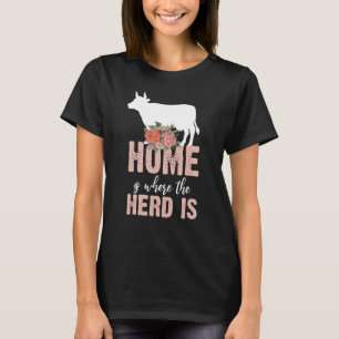 Camiseta Lar É Onde O Herd É Fazenda Vaca