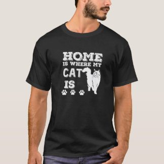 Camiseta Lar é onde o meu gato é o humor do gato