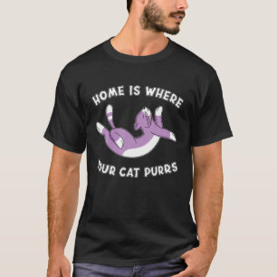 Camiseta Lar É Onde Sua Gata Puro Gatinho Gato Gato L