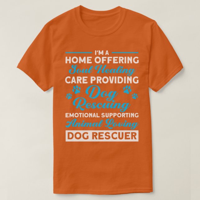Camiseta Lar Oferecendo Cachorro de Salvamento de Cachorros (Frente do Design)