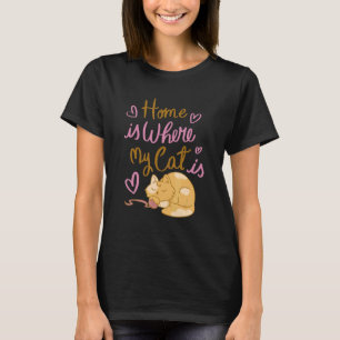 Camiseta Lar Onde Meu Gato é Laranja Bonito Pinto Gato Quot