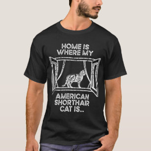 Camiseta Lar Onde Meu Gato Está - Mamãe Papai American Shor