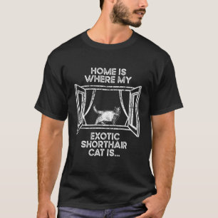 Camiseta Lar Onde Meu Gato Está - Mamãe Papai Exotic Shorth