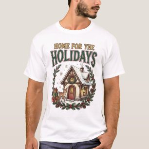 Camiseta Lar para as Festividades - Aconchegante Chalé de N