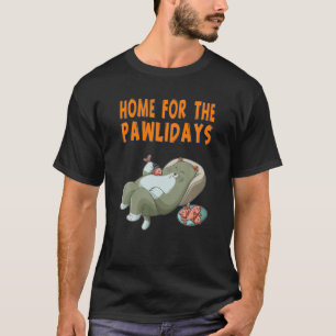 Camiseta Lar Para Os Pawlidays Cat Lover Engraçado Dizendo