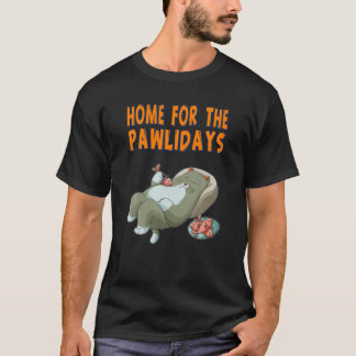 Camiseta Lar Para Os Pawlidays Cat Lover Engraçado Dizendo