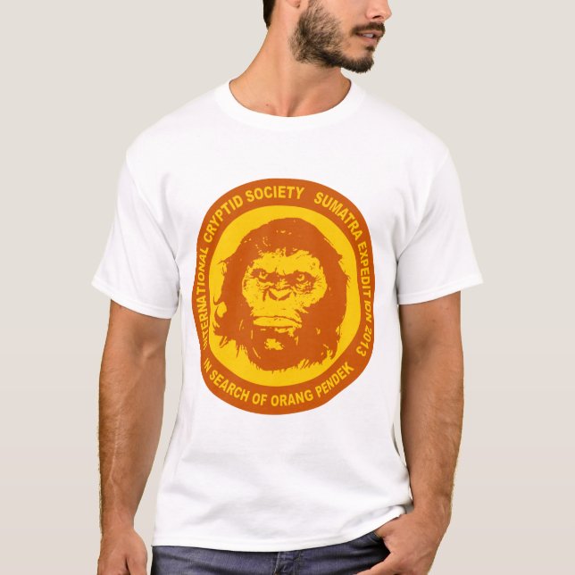 Camiseta Laranja À PROCURA de ORANG PENDEK - Sumatra (Frente)