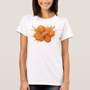 Camiseta Laranja Abstrata Ousada e Bonita