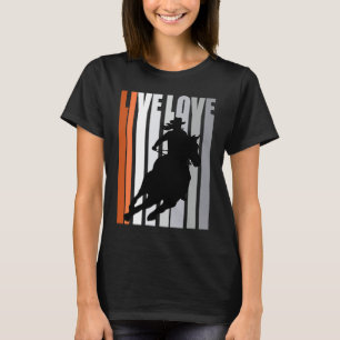 Camiseta Laranja Amor Rodeio Barril Corrida de Cavalaria Mu