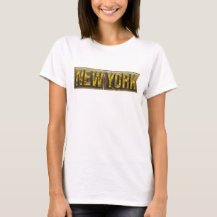 Camiseta Laranja Atraente Arte Vestível NEW YORK