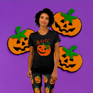Camiseta Laranja Black Personalizado Jack O Lantern Boo