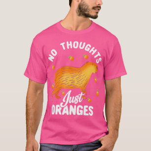 Camiseta Laranja Bonita Capybara Sem Pensamentos Apenas Lar
