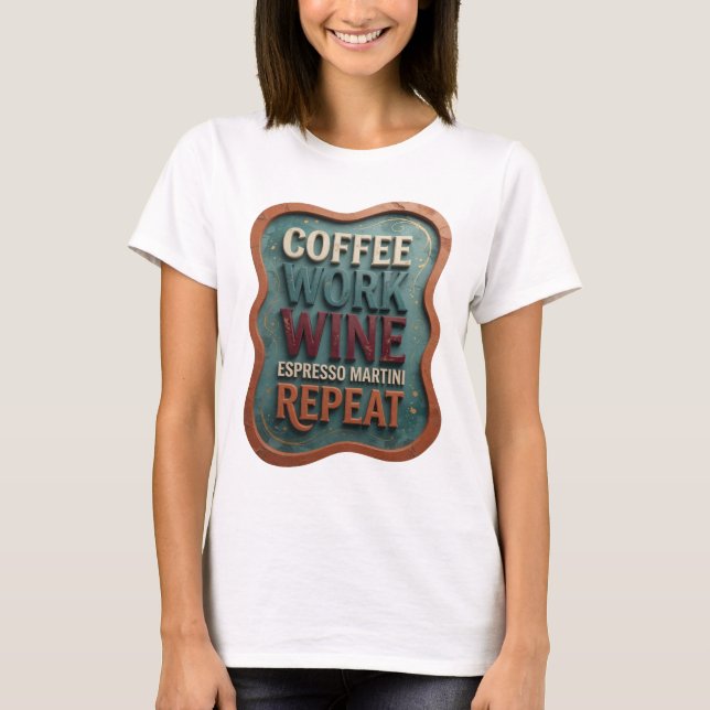 CAMISETA LARANJA CAFÉ TRABALHO VINHO ESPRESSO MARTINI REPIT (Frente)