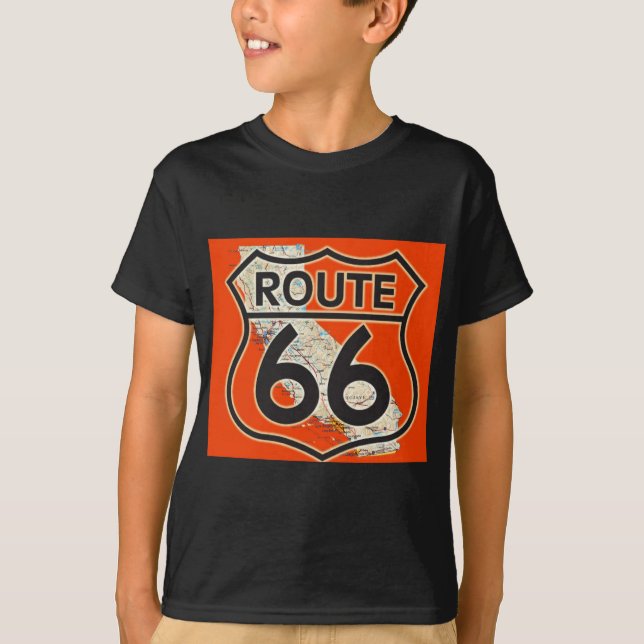 Camiseta Laranja Califórnia da rota 66 (Frente)