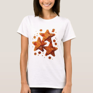 Camiseta Laranja Chic ESTRELAS DORADAS Design Ousado