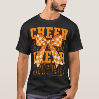 Camiseta Laranja Coquette Cheer Bow Esportiva Cheerleader