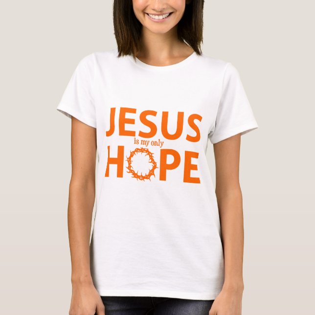 Camiseta laranja da esperança de jesus (Frente)