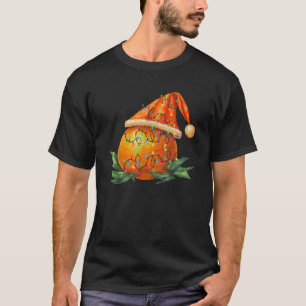 Camiseta Laranja de árvore de Natal Luzes de Natal Fruta La