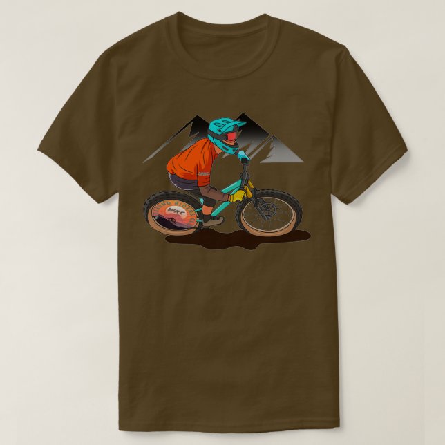 Camiseta Laranja-de-bicicleta de montanha (Frente do Design)