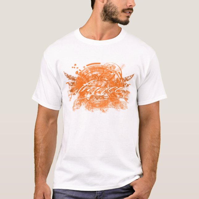 Camiseta Laranja do impacto do Trance (Frente)