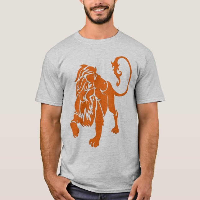 Camiseta laranja do leão (Frente)
